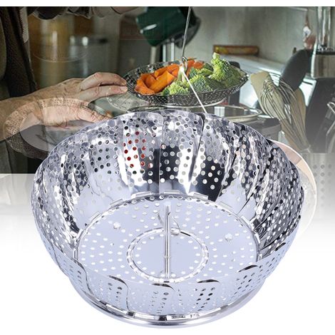 Panier vapeur multifonction en acier inoxydable pliable, accessoire de cuisine (1/5)
