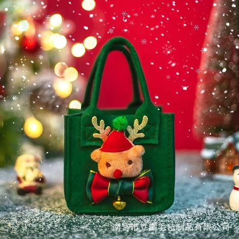 Sacs cadeaux de Noël avec cordon de serrage, lot de 2, sacs pour emballer les friandises de Noël, sacs cadeaux pour les fêtes de Noël, sacs à bonbons avec nœuds (1/2)