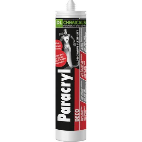 Paracryl Deco - Mastic acrylique qui peut être peint rapidement - DL Chemicals - 310 ml Blanc (1/3)
