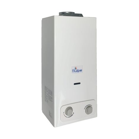 Ttulpe – Chauffe-eau gaz propane instantané 6L – Allumage par pile – Bas NOx 50 mbar – Débit 2,5 à 6L/min – Installation intérieure facile (1/4)