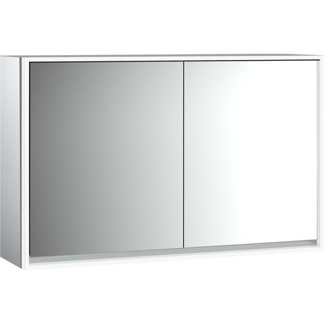 Armario con espejo iluminado emco loft, 1300mm, 2 puertas, modelo