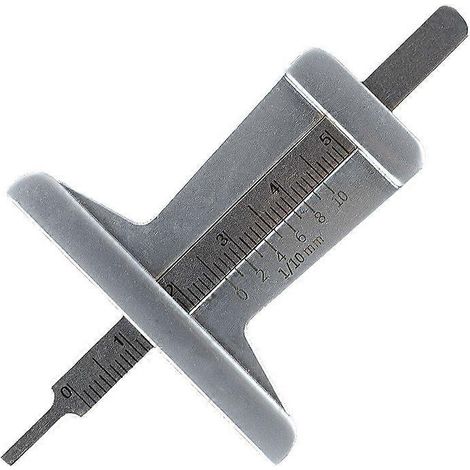 Jauge de profondeur de pneu, jauge de profondeur de pneu en acier inoxydable, outil de réparation automobile à vernier (0-50 mm) (1/5)