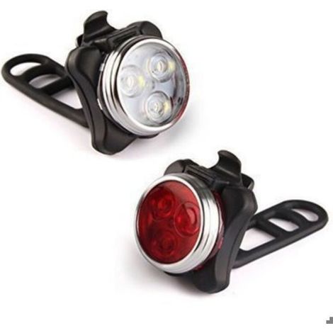 Feu Avant Vélo COB - Feu Arrière LED - 5 Modes Éclairage - 20 À 120 Lm - IP66 - Rechargeable USB - Pour Vélo Randonnée Camping - 1 Pièce