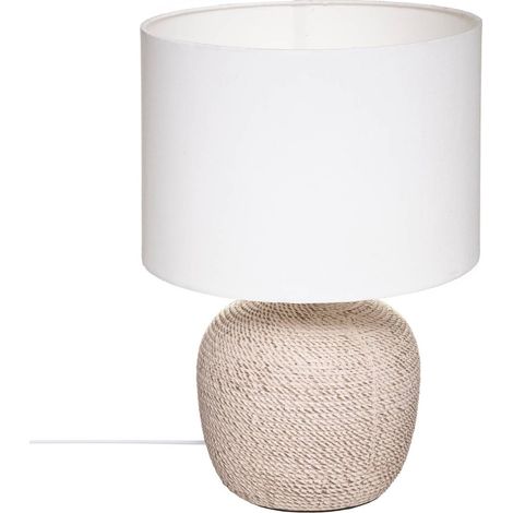 Lámpara «Davia» - beis y blanco - cerámica H40 cm - Atmosphera créateur d'intérieur (1/3)