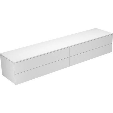 Buffet EDITION 400 4 façades coulissantes 2100 x 382 x 450 mm blanc, verre anthracite clair KEUCO