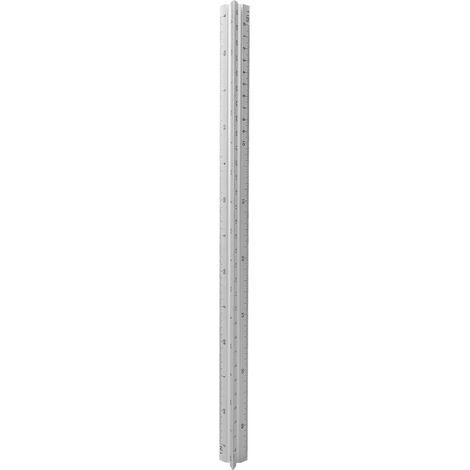 Règle triangulaire graduée de 30 cm en alliage d'aluminium, règle de mesure multifonctionnelle pour l'ingénierie