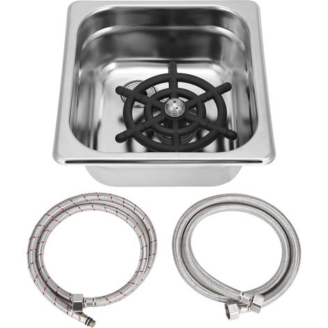 Rince Verre Bar Inox, Lave Verre Automatique, Rince Pichet, pour Bar et Café, Nettoyage Rapide en 3 Secondes avec Plateau Égouttoir Intégré, Compatible Robinet G1/2 (1/5)