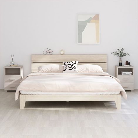 Lot de 2 Chevets Commodes de nuit - Tables d'appoint - Blanc 40x35x62 cm Bois de pin solide Chic-164273 (1/5)