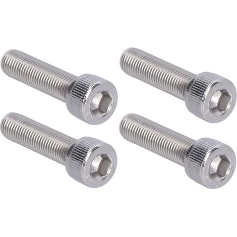 Eosnow 4 Stück Sechskantschraube Innensechskantschraube A2 Edelstahl 1,25 mm Fine Pitch Fastener HardwareM10x40