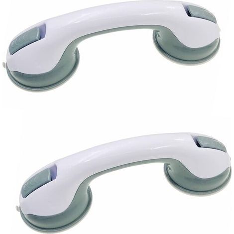 Lot de 2 barres d'appui à ventouse pour salle de bain avec ventouse puissante pour handicapés, poignées de sécurité pour personnes âgées, main courante pour douche avec poignée d'aspiration (1/5)