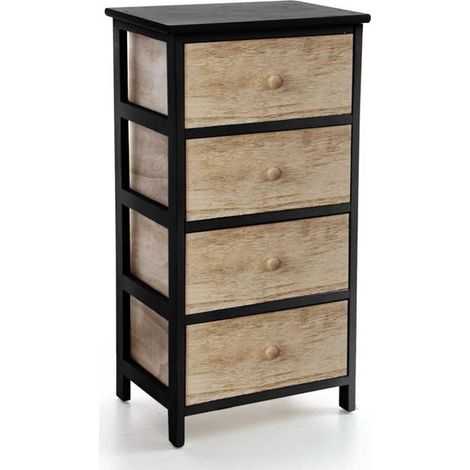 Mobile 4 cassetti nero 40x29x73 cm (1/2)