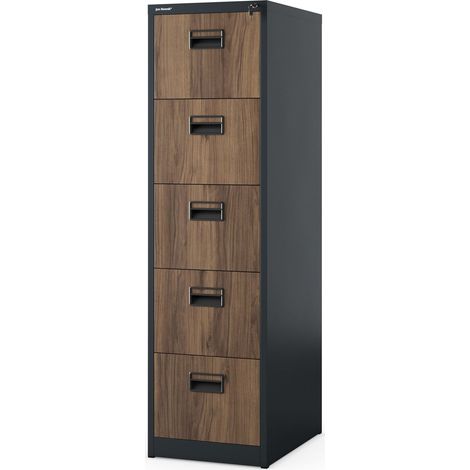 Armoire pour les dossiers médicaux, les documents SARA V5, 460 x 1630 x 620 mm, Eco Design: anthracite/ noyer