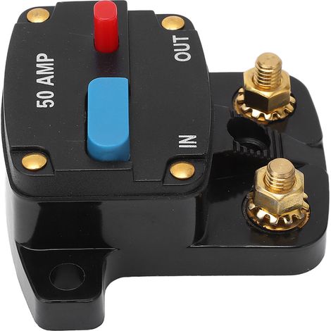 Disjoncteur 50A réarmement manuel pour système audio auto, porte-fusible en ligne, inverseur, stéréo voiture, camion, bateau, bus (1/5)