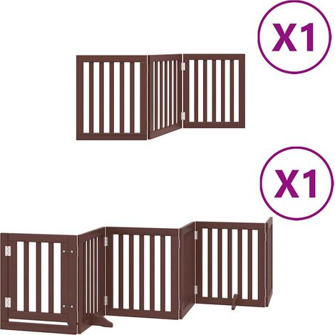 Maison Exclusive - Cancello Cani Porta Pieghevole Marrone 9 Pannelli 450cm Pioppo