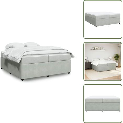 Sommier à lattes de lit et matelas Gris clair 200x200cm Velours - Sommier À Lattes De Lit - Sommiers À Lattes De Lit - Lit - Meuble De Chambre À Coucher (1/5)