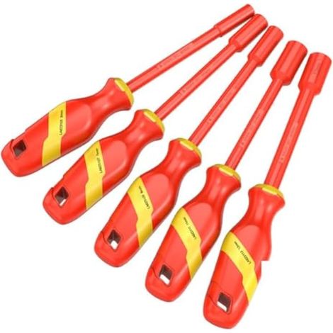 Clés à douille isolées 1000 V VDE, clés à douille isolées, tournevis rotatif à douille hexagonale, tournevis pour véhicules électriques hybrides (13 mm) (1/5)