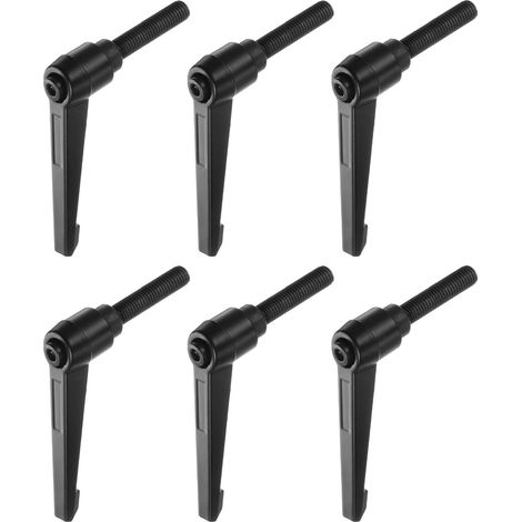 6pcs - Poignée De Serrage - Levier Réglable - Filetage M10x50mm - Mécanisme Libération Rapide - Pour Machines Industrielles Et Bois - Noir (1/5)
