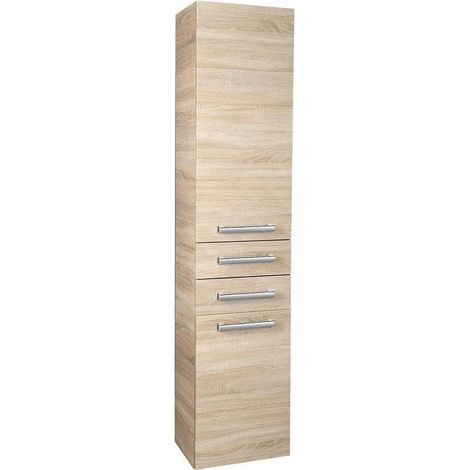 Aqualine Vega - Armoire suspendue avec panier, 400x1840x310 mm, chêne platine VG980 (1/5)