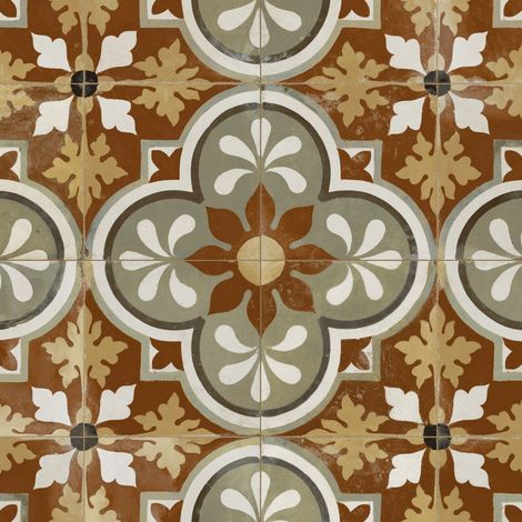 Carrelage Vintage effet Carreau ciment Multicolore Ilerda 45x45x0,95 cm Florava - Sol et mur intérieur (vendu par carton de 1 m²) - RO'MA CARRELAGE