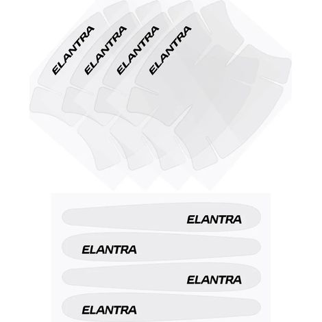 (Convient pour Elantra) Autocollant transparent pour poignée de voiture, accessoire extérieur auto, compatible avec Hyundai Getz, Grandeur, Nexo, Palisade, Santafe, Starex, Tiburon et Venue (1/4)
