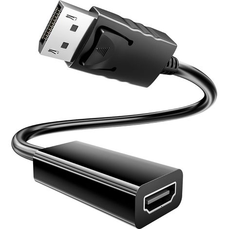 1 Adaptateur DisplayPort vers HDMI, Résolution 4K UHD, Connecteur avec Loquet, pour PC, TV, Projecteur (1/5)