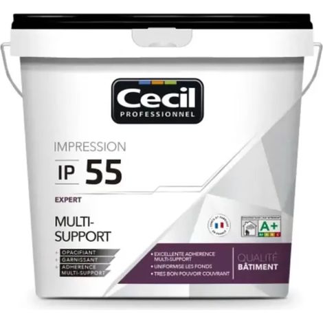 Peinture anti humidité blanche 5 L – Impression universelle professionnelle – Pour surfaces avant finition – Résultat optimal – Cecil (1/2)