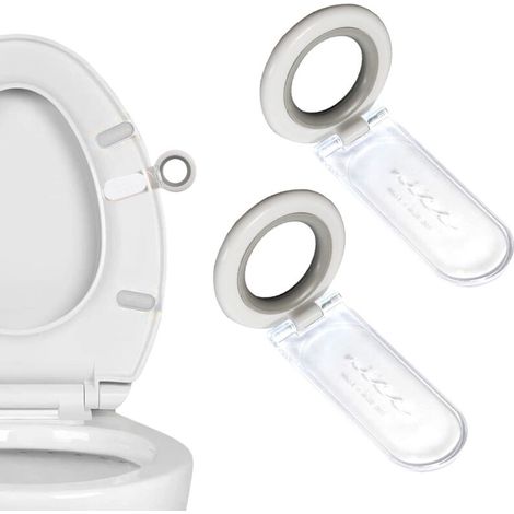 WC-Sitzerhöhung, WC-Sitzlifter, WC-Sitzgriff, Badezimmerzubehör, praktischer und hygienischer, 2-teiliges Set, weiß