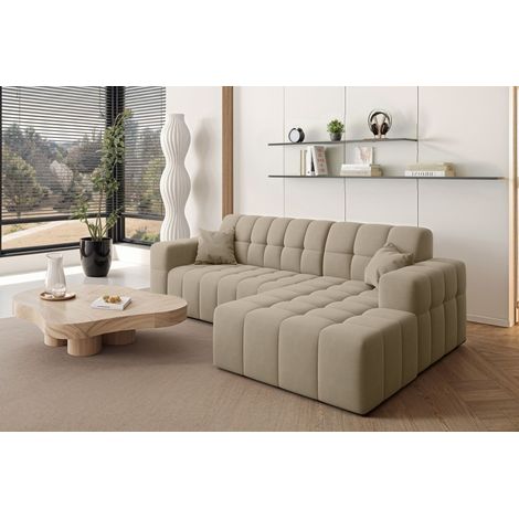 Ecksofa L-förmiges Nimes-Eckmöbel links/rechts Beige Rechts (1/5)