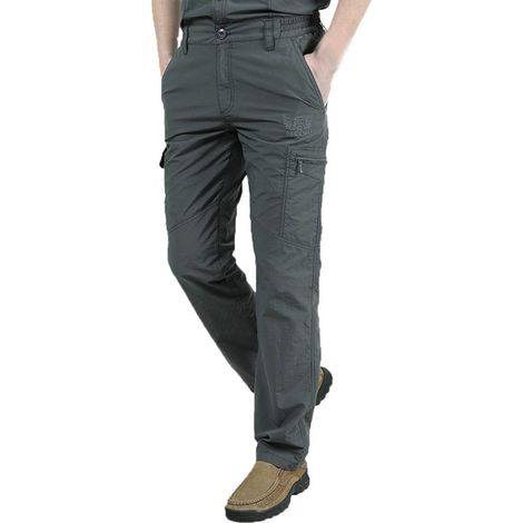 Pantalon Tactique Ripstop Impermeable Coupe Ample Longueur Complete 6 Poches Pour Outdoor Travail Randonnee Homme Lot De 1 (1/5)