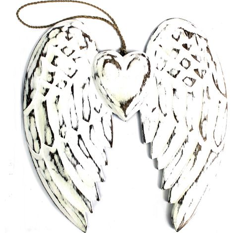 Aile et cur d'ange double Fabrication à la main - 24 cm- Vendu par 1 (1/4)