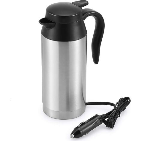 750ml Voiture Bouilloire En Acier Inoxydable 12V Allume-cigare Bouilloire De Voyage, Bouilloire Électrique pour L'eau Café Boissons Chauffage
