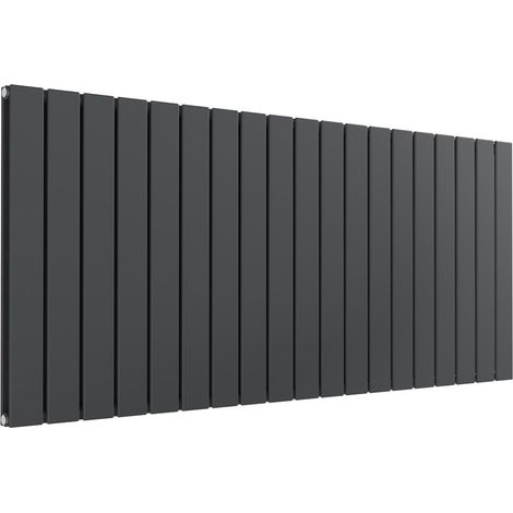 Reina Flat Double Designer Horizontal Radiator 600mm H x 1402mm Anthracite