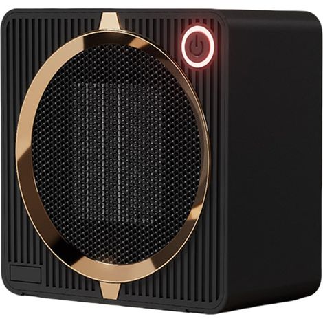 Chauffage d'appoint électrique, chauffage d'appoint portable à faible consommation d'énergie pour une utilisation intérieure, petit chauffage de bureau en céramique PTC,noir (1/5)