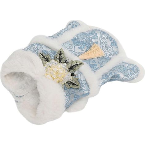 Costume chinois pour chiens, manteau chaud en peluche pour l'automne et l'hiver, idéal pour le Nouvel An et Noël. (1/2)