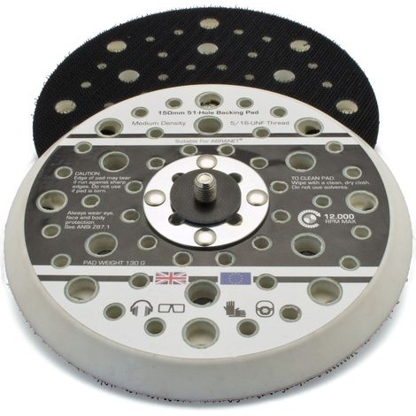Flexipads World Class 17096 Dual Action Sander Pad 150mm GRIP 5/16 UNF FLE17096 (1/2)