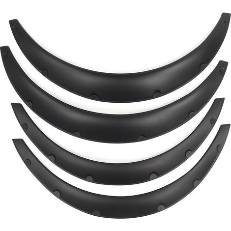 Lot de 4 élargisseurs d'ailes flexibles, garde-boue de passage de roue larges, noir mat, pièces automobiles universelles