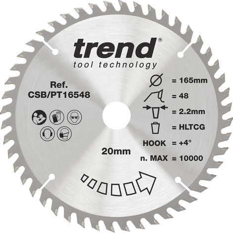 Lame de scie circulaire TCT Stratifié/HPL, 165 mm, alésage 20 mm (1/5)