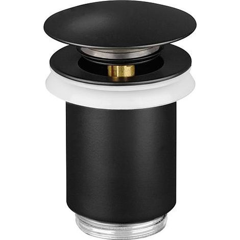 Vanne d'ecoulement DN32 (1 1/4") bouchon obturateur avec trop-plein noir mat