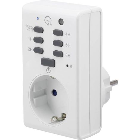 Renkforce 1289333 Timer a spina analogico Giornaliero 1800 W IP20 Funzione tramonto, Funzione di conto alla rovescia