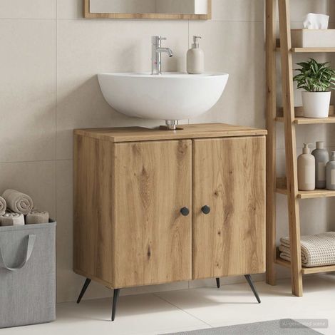 vidaXL Armadio per Lavabo da Bagno BREDA Rovere Artigianale (1/5)