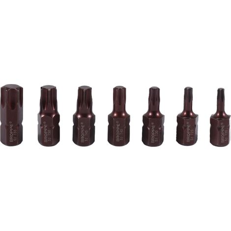 7 pièces embouts Torx T20-T55 S2 acier tige hexagonale 10mm pour chocs (1/5)