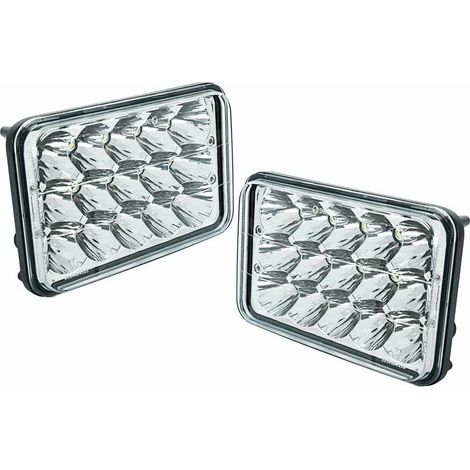 2 pièces 4x6 pouces 90W ampoules LED phares cristallins remplacement rectangulaire phares à faisceau scellé (1/4)