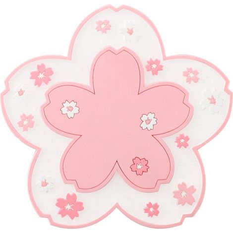 Dessous de verre isolants thermiques à motif fleurs de cerisier, multifonctionnels, non toxiques et antidérapants, protège-tables (1/5)