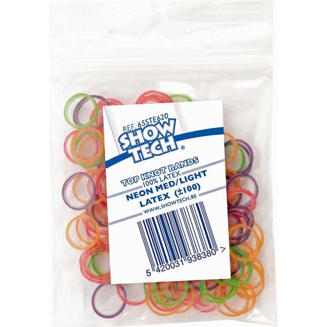 100 elastici in lattice Show Tech in colori neon per cani