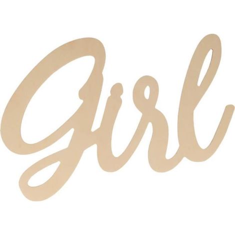 Mot décoratif - Mot Girl - 25x15,5 cm - Bois - Contemporain - À suspendre