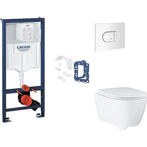 Grohe Rapid SL - Set bâti-support, cuvette, abattant SoftClose et plaque de déclenchement Arena Cosmopolitan et kit pour insertion de tablette, blanc alpin SANI11BB3156 (1/5)
