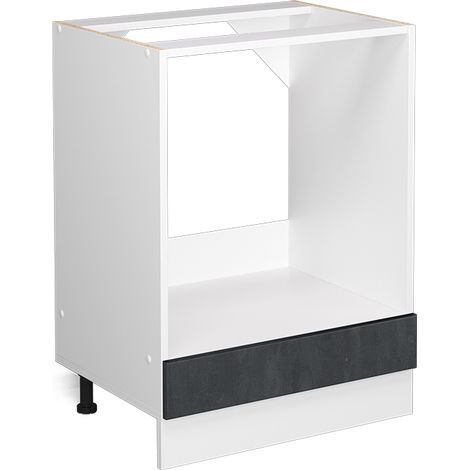 Mobile per forno da incasso R-Line, Calcestruzzo nero, 60 cm senza piano di lavoro, Vicco