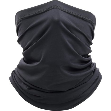 Cagoule, masque de ski, protection UV, écharpe de moto, foulard d'été pour homme et femme, noir (1/5)