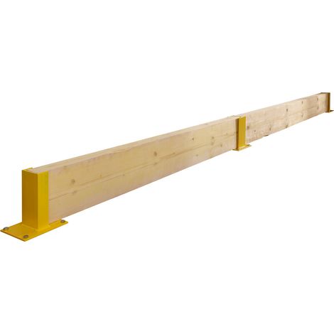 Mottez – Madrier de protection en bois de sapin 2400 x 75 x 225 mm – Montage à suspendre – Protection efficace des rayonnages – Surface lisse