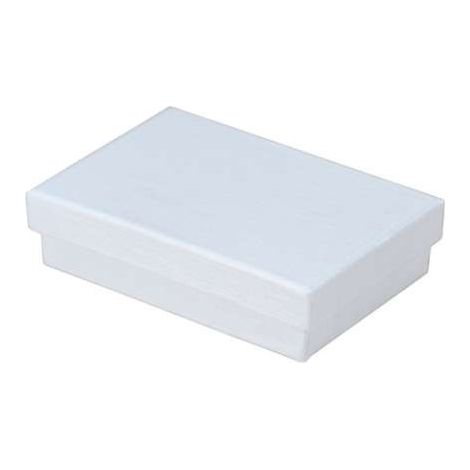 Caja de joyería decorativa plana blanca pequeña (1/3)